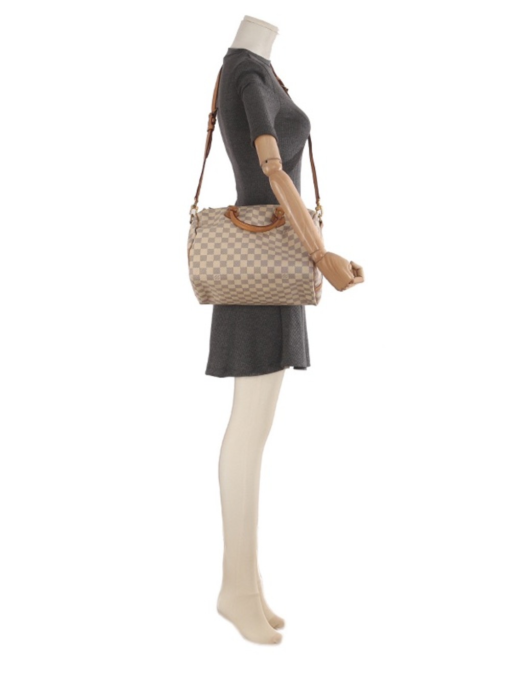 ♥️Louis Vuitton Speedy 30 Classic Checker Satchel in Beige and Tan Handbag♥️ - Picture 2 of 16